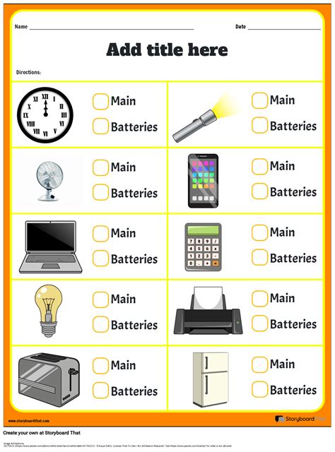 Source of Electricity Sheet Storyboard by templates