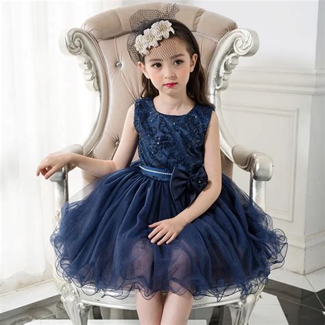 YNB 2017 New Fashion Kids Royal Blue Dresses for Girls, 3Y~15Y Children 's Formal Clothes ...