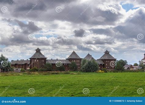 Ancient Wooden Castle in Russia. Tourist Attraction. Stock Image ...