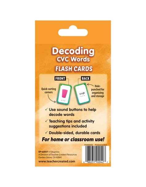 Decoding CVC Words Flash Cards - Tools 4 Teaching