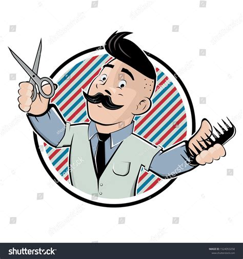 Funny Barber Shop Sign Cartoon Style Stock Vector (Royalty Free ...