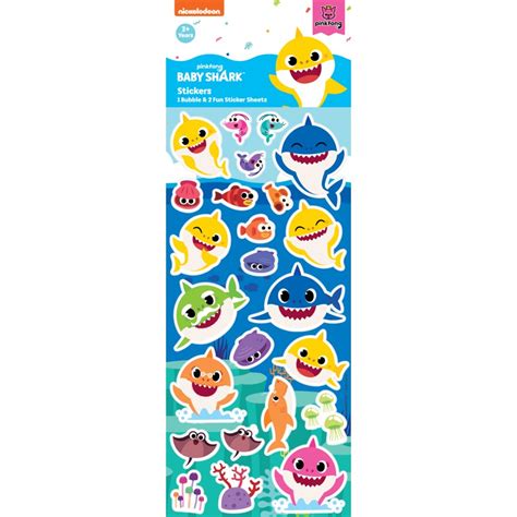 Baby Shark Stickers 3 Pack - Bubble | BIG W