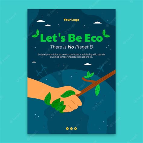 Free Vector | Hand drawn ecology concept poster template