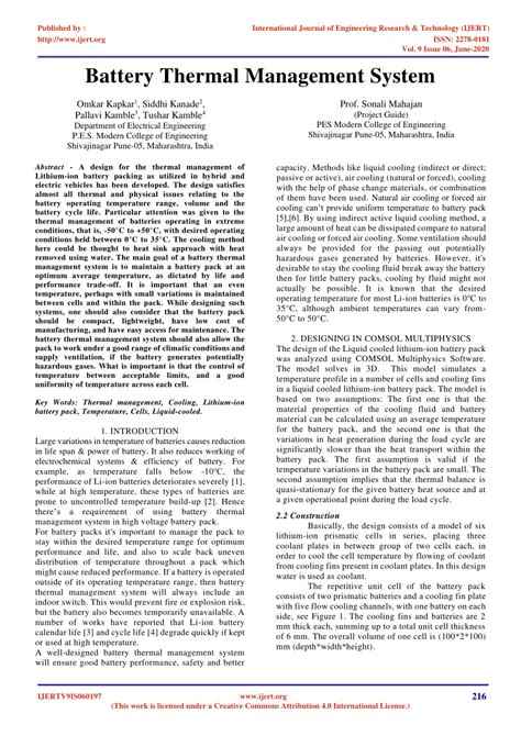 (PDF) Battery Thermal Management System