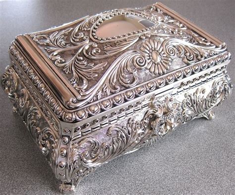 antique silver plated jewellery box, | Antique jewelry box, Jewelry ...