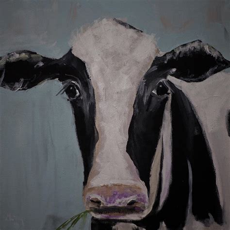 Whimisical Holstein Cow Original Painting On Canvas Painting by Gray Artus