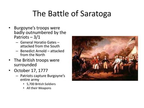 PPT - The Battle of Saratoga PowerPoint Presentation - ID:486774