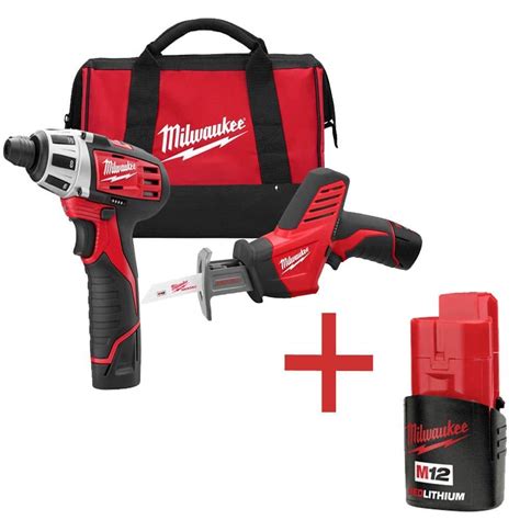 Milwaukee M12 12-Volt Lithium-Ion Cordless Screwdriver/Hackzall Combo Kit (2-Tool)-2490-22 - The ...