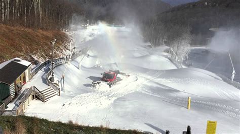 Snowmkaing and A Rainbow over the Plunge Tubing Park @Wintergreen Resort - YouTube