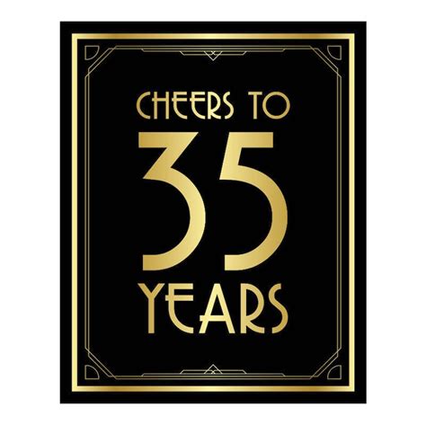 Cheers to 35 Years Happy 35th Birthday Cheers to 35 Years Sign - Etsy