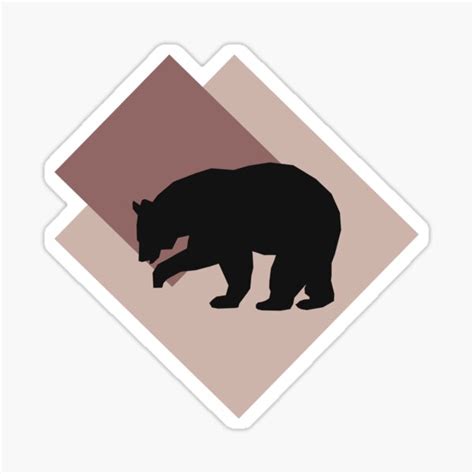 "Grizzly bear silhouette" Sticker for Sale by OodraArt | Redbubble