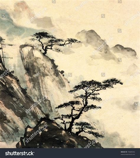 Chinese Landscape Painting. Stock Photo 74680342 : Shutterstock