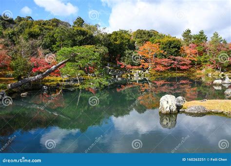 Autumn Trees and Pond in Tenryuji Temple Stock Image - Image of heritage, ancient: 160263251