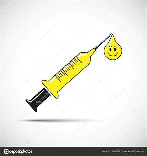 Happy injection | Syringe for happy injection with needle and emoji ...