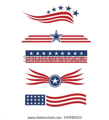 Usa Star Flag Design Elements Vector - 140980315 : Shutterstock