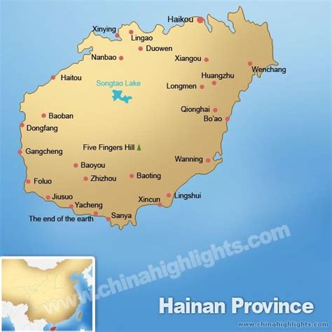 Hainan Map, Map of Hainans Tourist Attractions and Cities