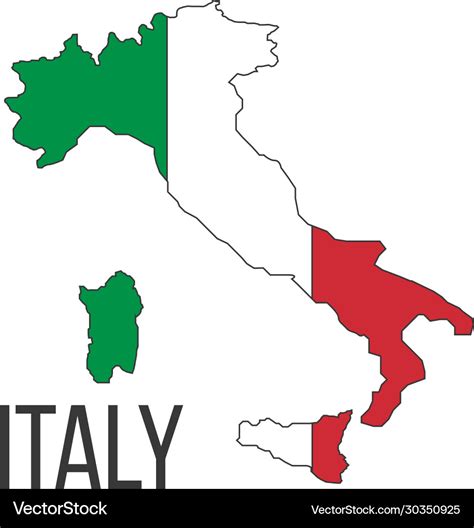 Italy flag map the flag country Royalty Free Vector Image