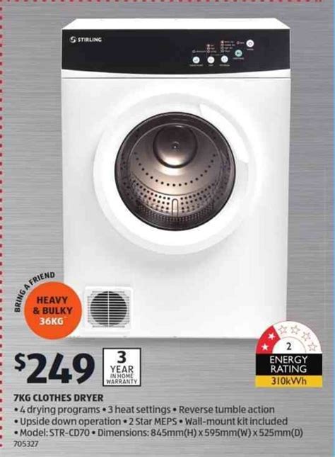 7kg Clothes Dryer offer at ALDI