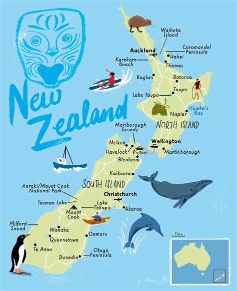 Large Detailed Tourist Map Of New Zealand Map Of New Zealand New ...