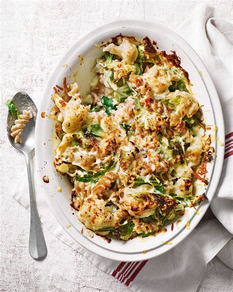 Cauliflower cheese and greens pasta bake recipe | delicious. magazine