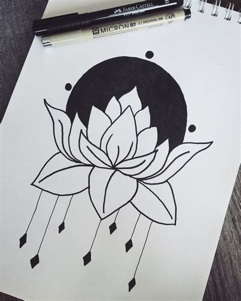 Lotus flower drawing pen ink art | Ink pen art, Art drawings sketches simple, Art drawings