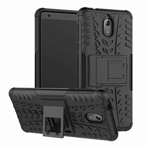 Armor Heavy Duty Hybrid Shockproof Dual Layer Protective Case Cover Stand for Nokia 3.1 2018-in ...