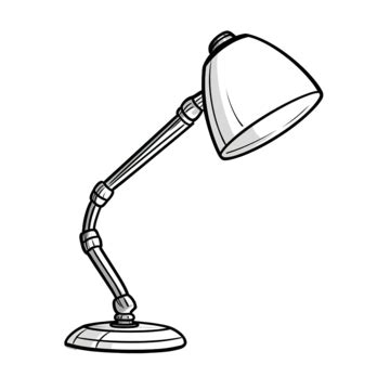 Desk Lamp Linear Doodle, Ear Drawing, Desk Drawing, Lamp Drawing PNG Transparent Image and ...