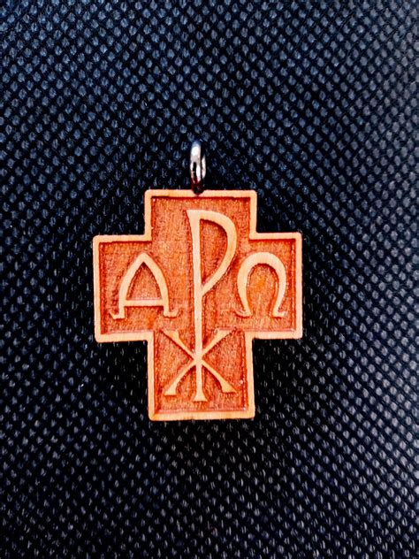 Alpha and Omega Wood Cross w/Cord - The ACTS Mission Store