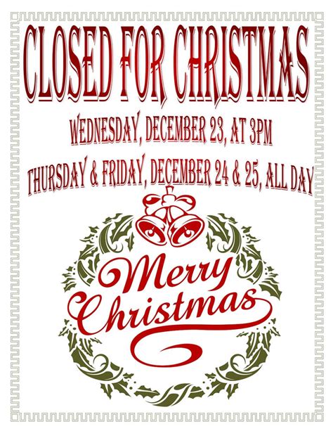 Closed for Christmas