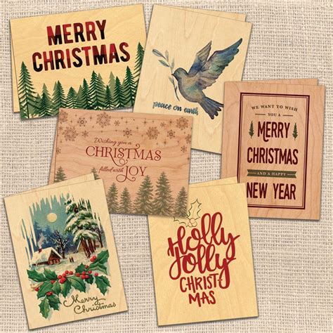 Wood Christmas Cards - Boxed set of 10 | Cards of Wood