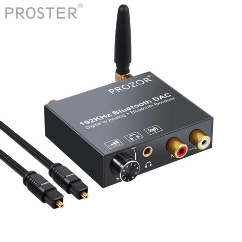 Buy 192kHz DAC Converter with Bluetooth Receiver Volume Control Digital Optical Coaxial Toslink ...