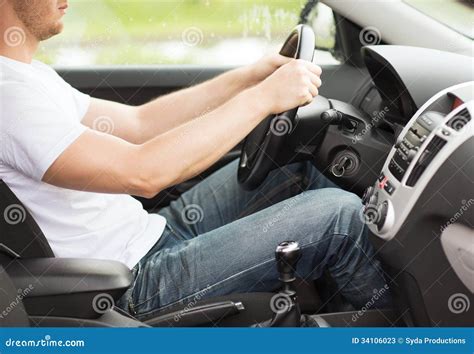 Man Driving the Car with Manual Gearbox Stock Image - Image of speed, mode: 34106023