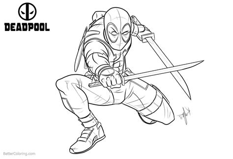 Marvel Characters Deadpool Coloring Pages - Free Printable Coloring Pages