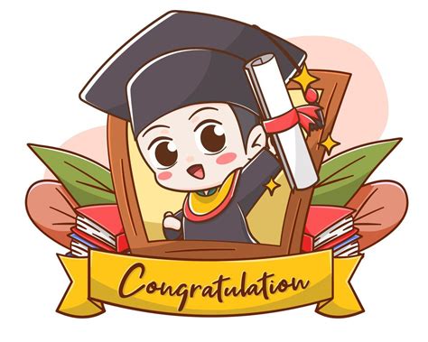 Cute greeting card of graduation cartoon illustration 21921537 Vector Art at Vecteezy