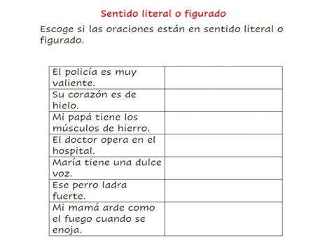 Sentido literal y figurado interactive worksheet | Lecciones de lectura ...