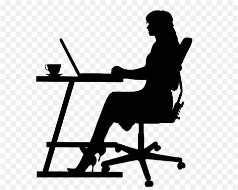 Free Person Sitting At Desk Silhouette, Download Free Person Sitting At ...