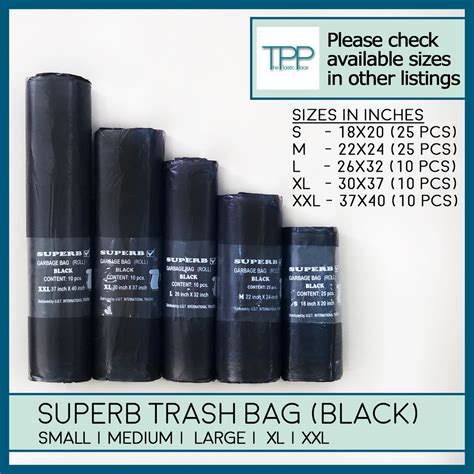 Garbage Plastic Bag Trash Bag Superb Binbag Yosh - Small Medium Large XL XXL (Black) | Shopee ...