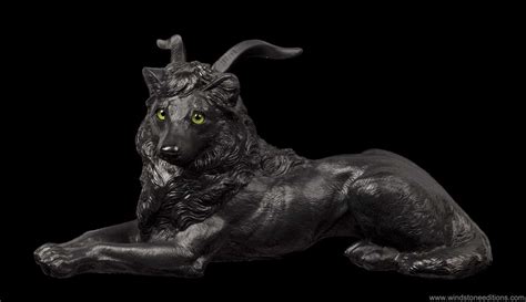 Horned Rebel Wolf - Black with Green Eyes - Windstone Editions