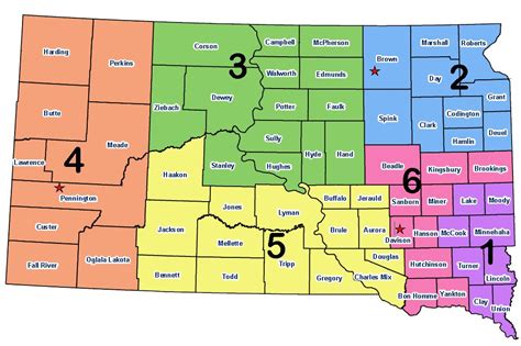 South Dakota County Map With Towns