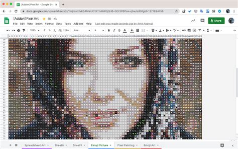 Pixel Art Excel / Type sheets.new in the browser to create a new google ...