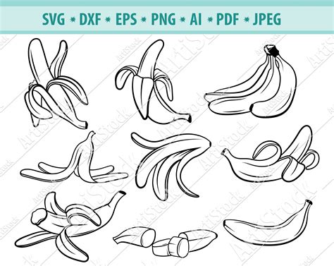 Banana SVG Bundle Banana SVG Banana Clipart Banana Cut | Etsy