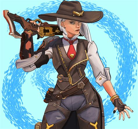 My fanart of Ashe, the result of 2 weeks learning how to draw : Overwatch