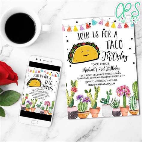 Taco tuesday Invitation Customizable Template Instant Download ...