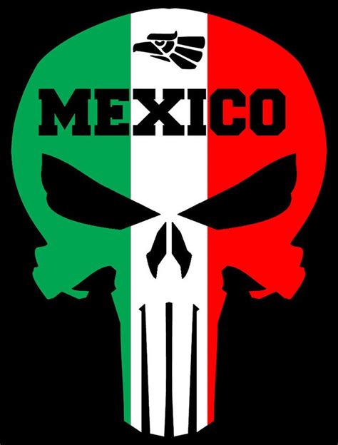 1 MEXICAN FLAG DECAL MEXICO FLAG DECAL STICKER THE PUNISHER SKULL #2107 ...