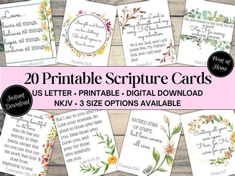 Printable Scripture Cards Bible Verse Cards Bible Study - Etsy | Scripture cards, Verses for ...