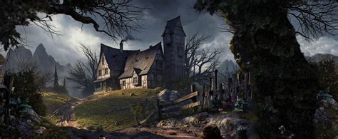 Creepy House For Halloween [3440x1440] : r/WidescreenWallpaper