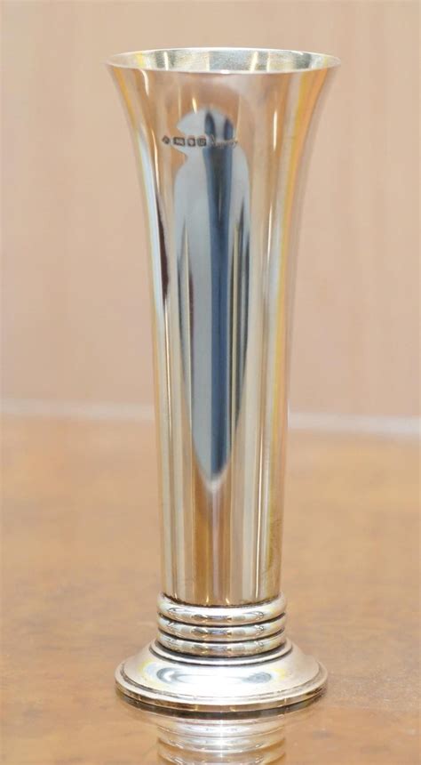 Rare Asprey London Fully Hallmarked Sterling Silver Made 1996 Poppy Flower Vase at 1stDibs