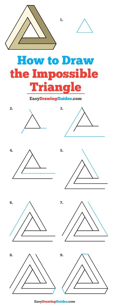 How To Draw An Impossible Triangle Penrose Triangle That Looks Woven ...