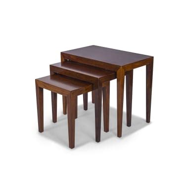 A nest of three rosewood Severin Hansen 'Model 163' tables for Haslev ...