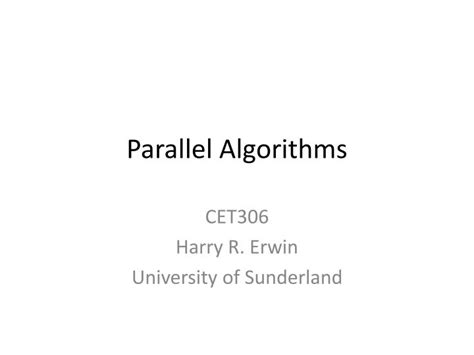 PPT - Parallel Algorithms PowerPoint Presentation, free download - ID ...